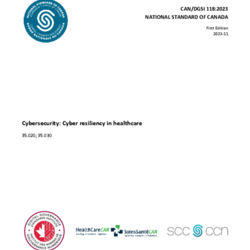 CAN/DGSI 118, Cybersecurity: Cyber resiliency in healthcare thumbnail icon